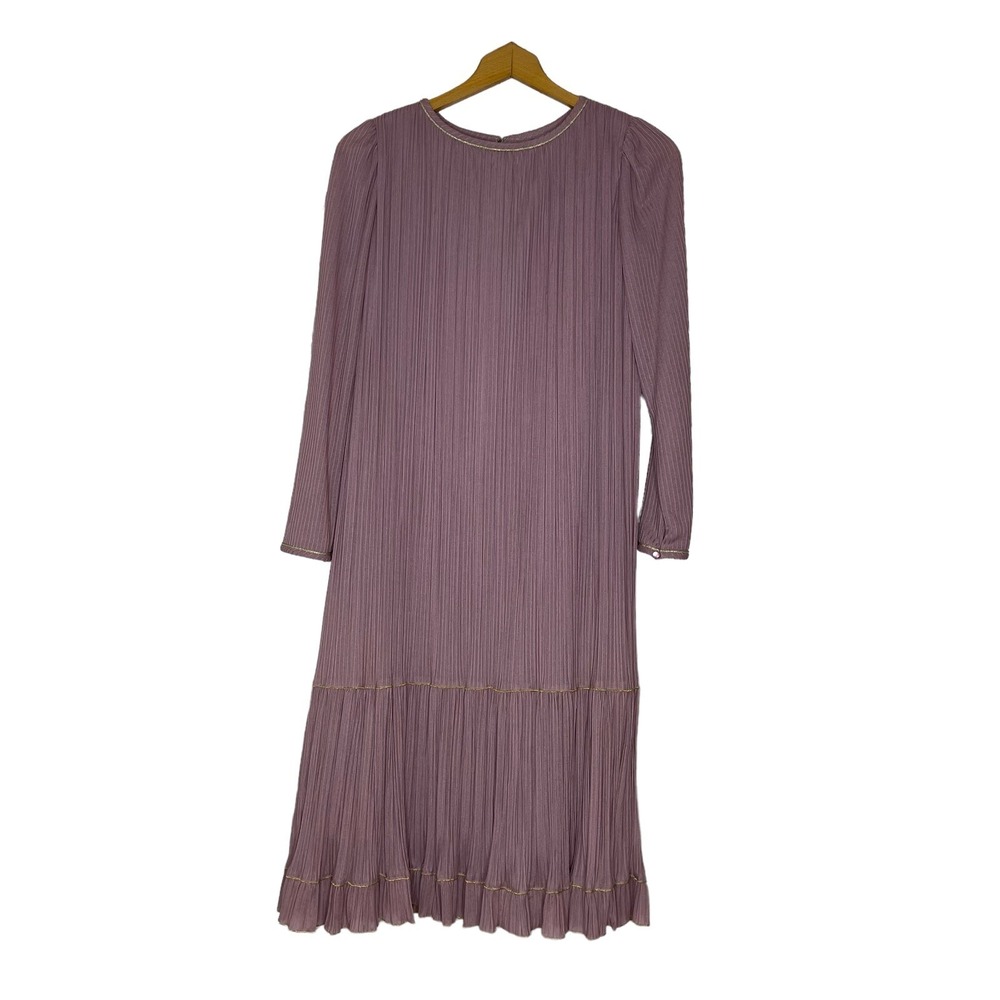 Kingvin Vintage 7 Polyester Accordion Dress Formal High Neck Shift S
